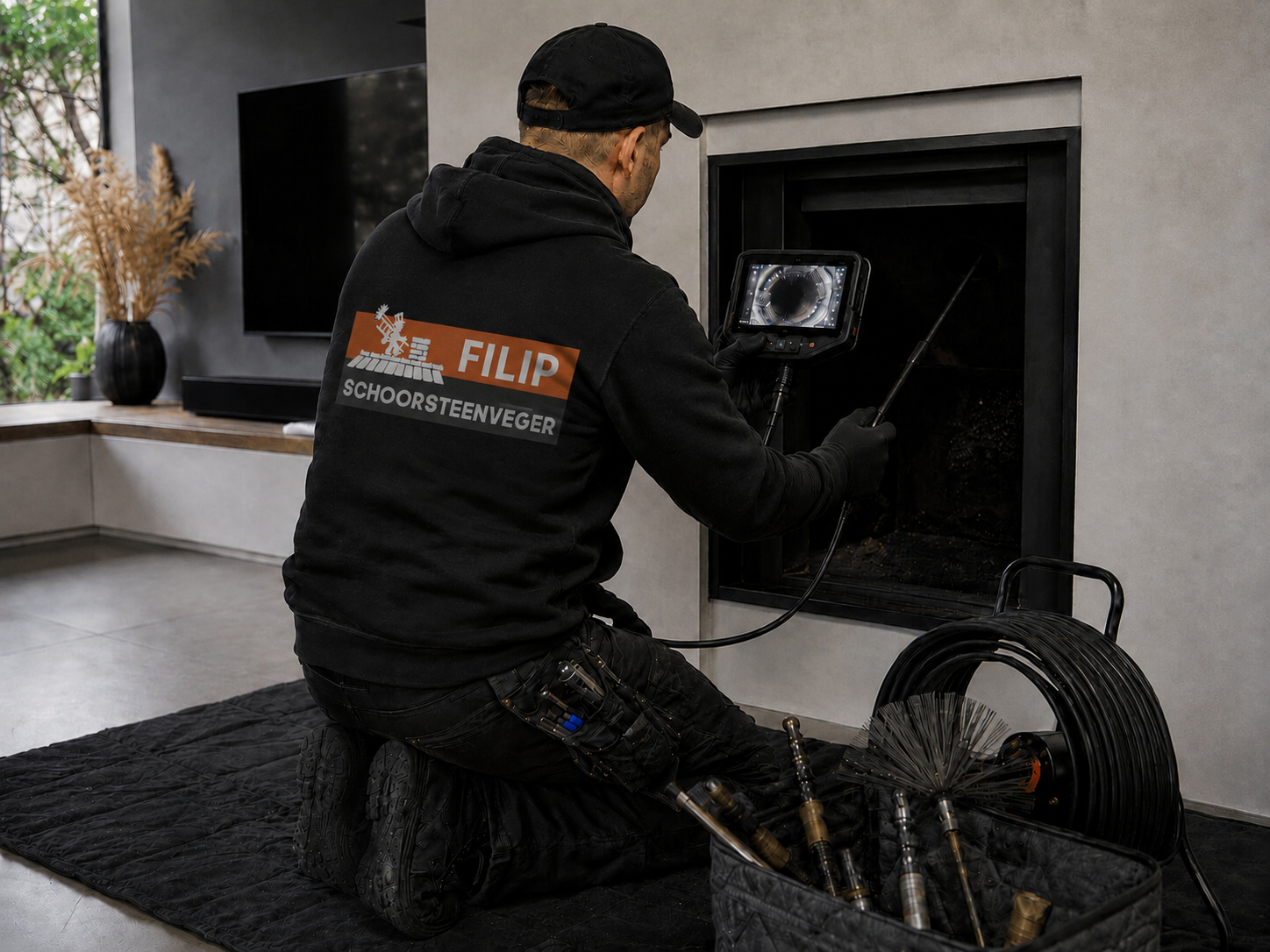 Camera-inspectie van een rookkanaal